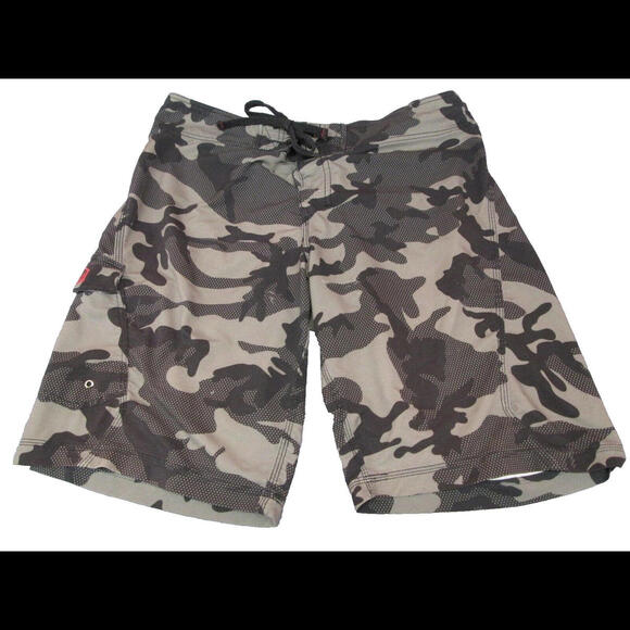 Redsand Mens Camo Swim Trunks Board Shorts Unlined Size L Versatile Summer Wear - Picture 1 of 9